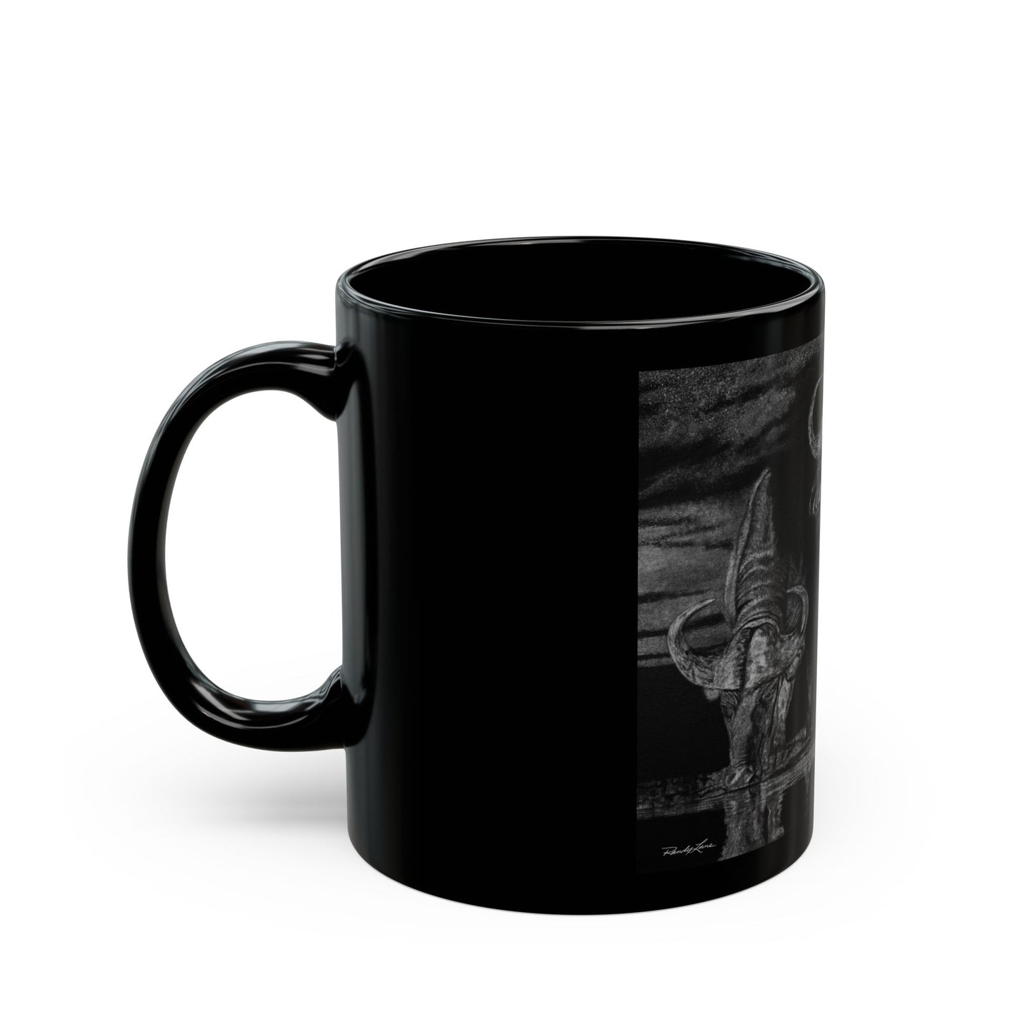 The Waterhole, Cape Buffalo Black Mug