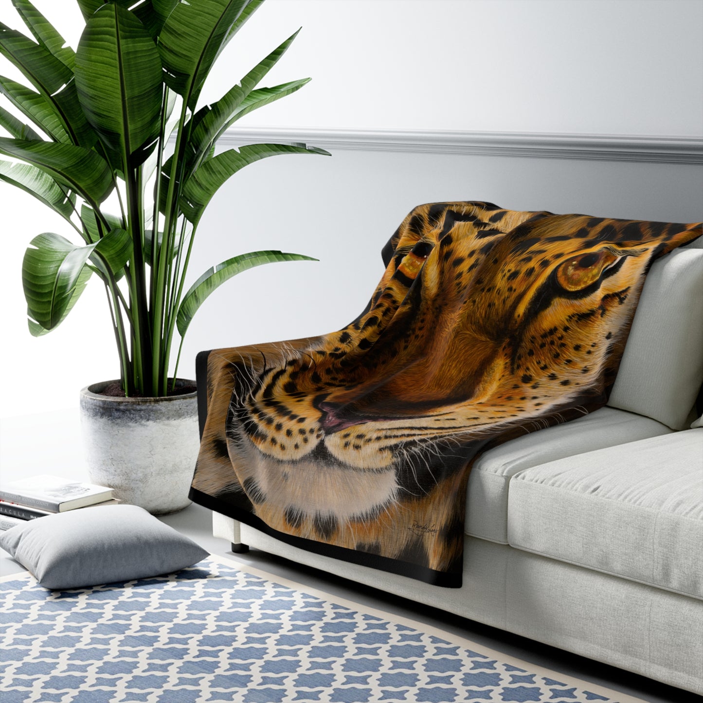 Windows to the Soul, Leopard Sherpa Fleece Blanket