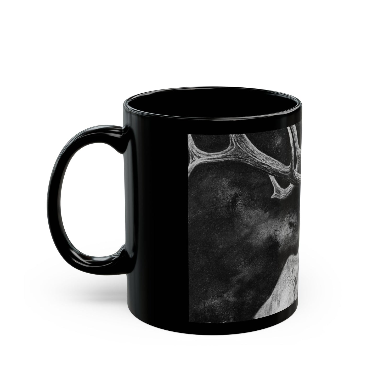 Gladiator, Black Mug with Majestic Elk Design