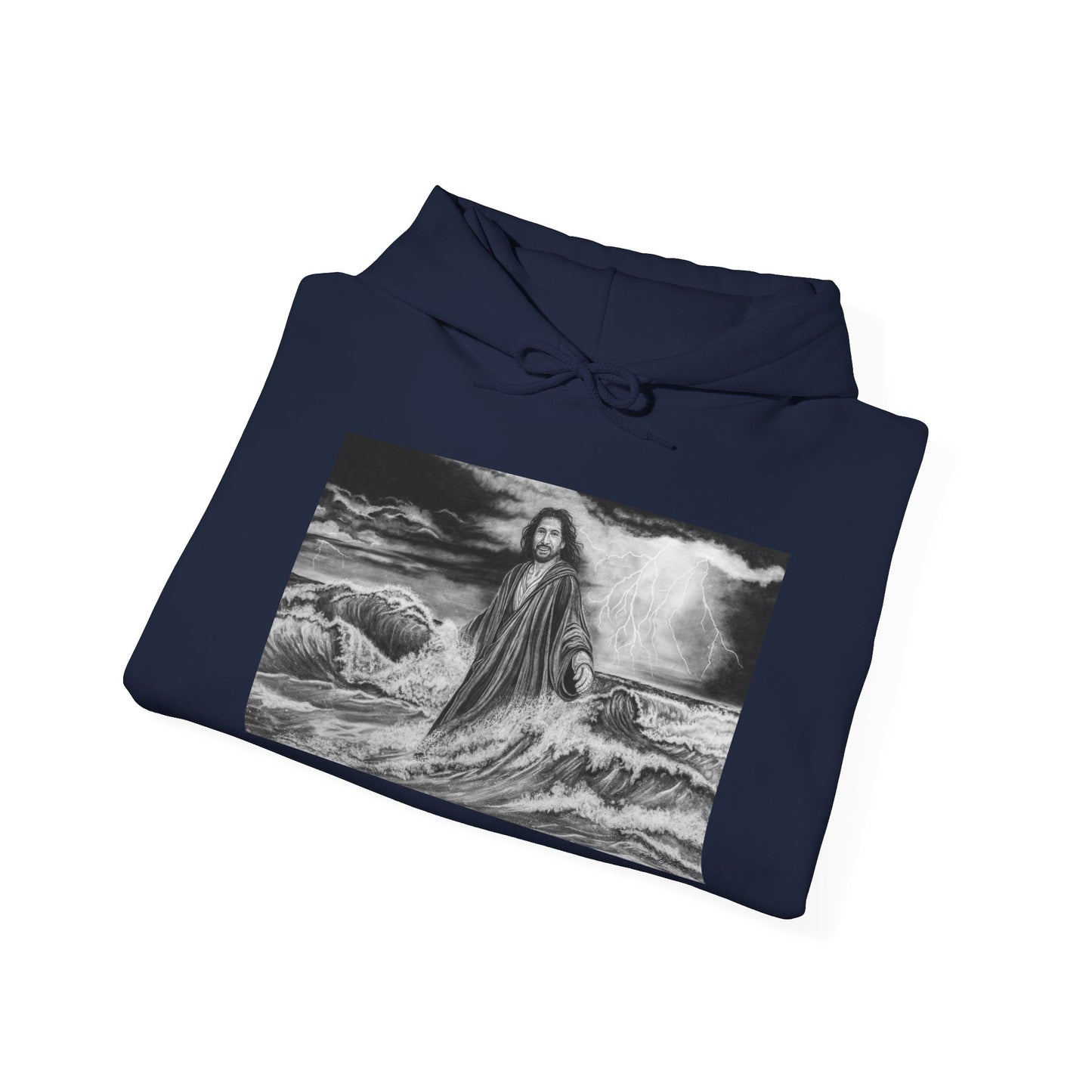 View from the Boat, Jesus Walking on Water Painting Hoodie Sweatshirt