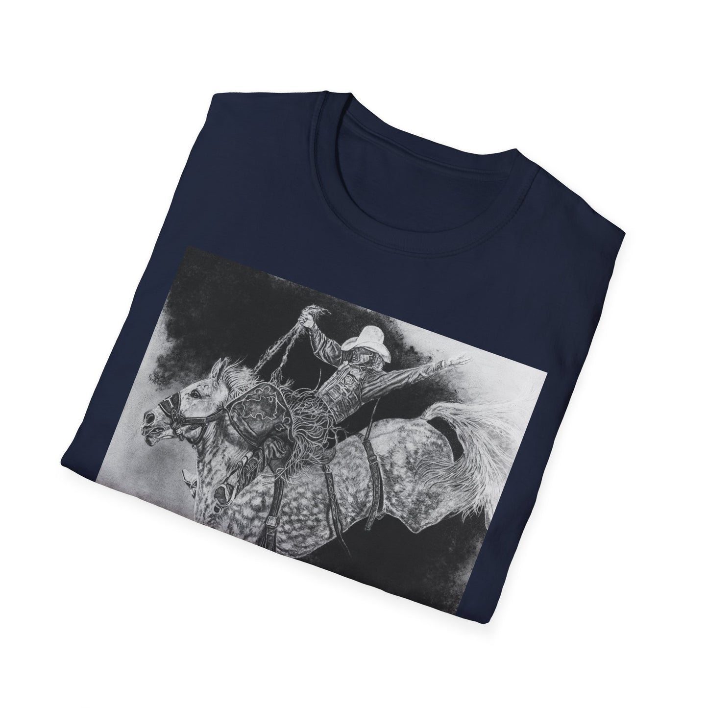 Big Grey, Rodeo Bareback Bronc Painting T-Shirt