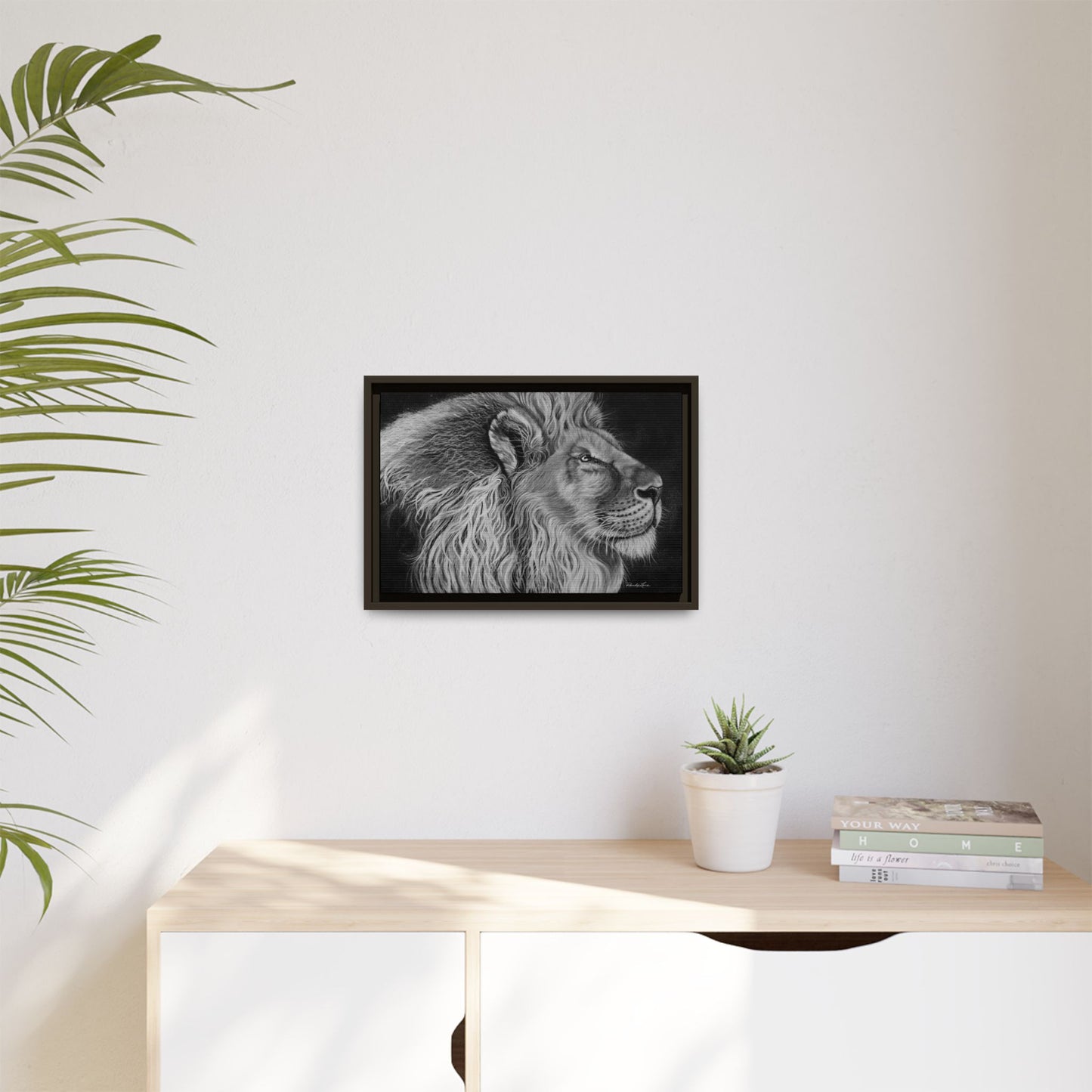 King of Cool, Majestic Lion Framed Canvas Art