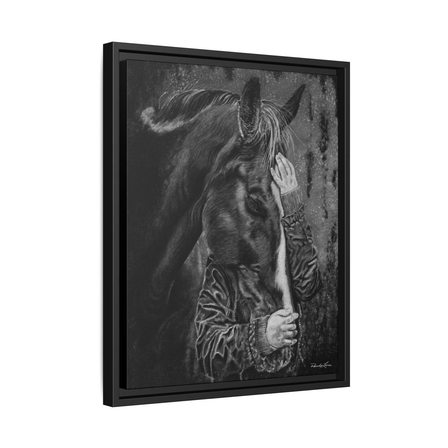 Secrets. Horse Lover's Framed Stretched Matte Canvas Print