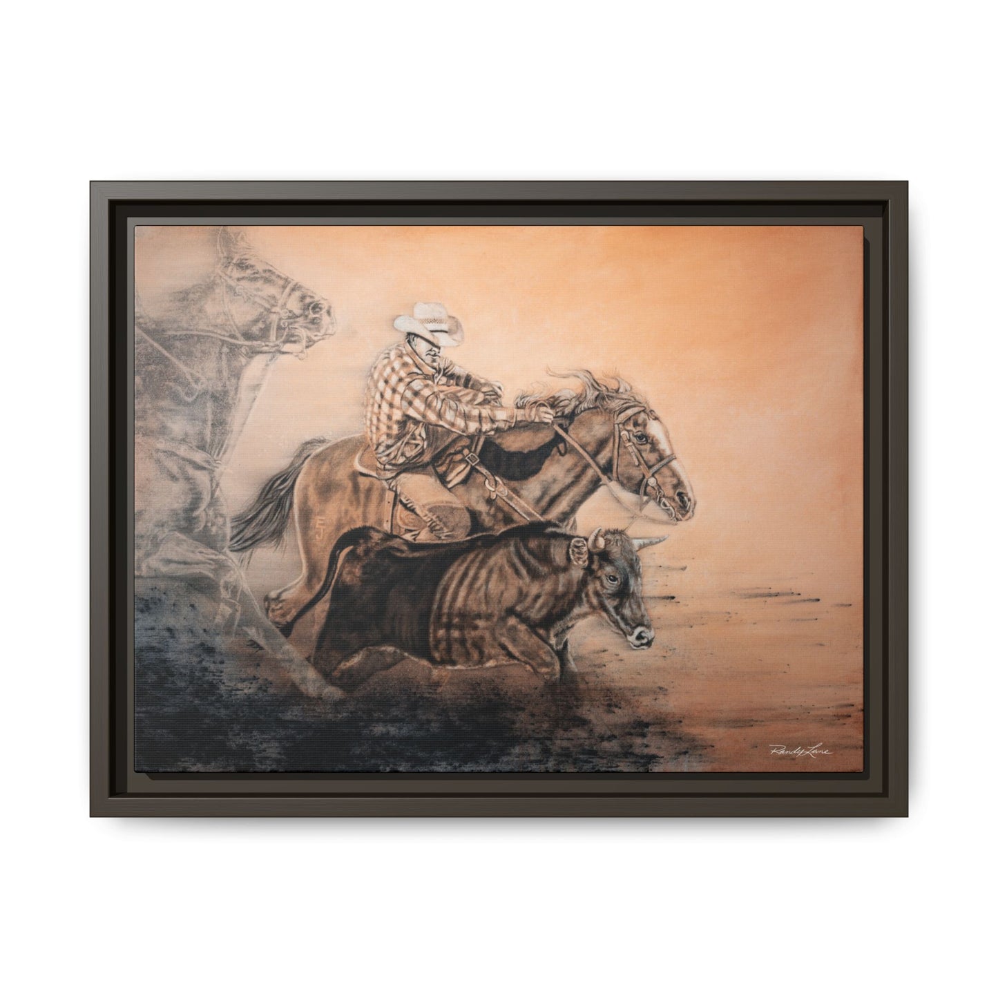 Get Some. Bulldogging Framed Stretched Matte Canvas Print