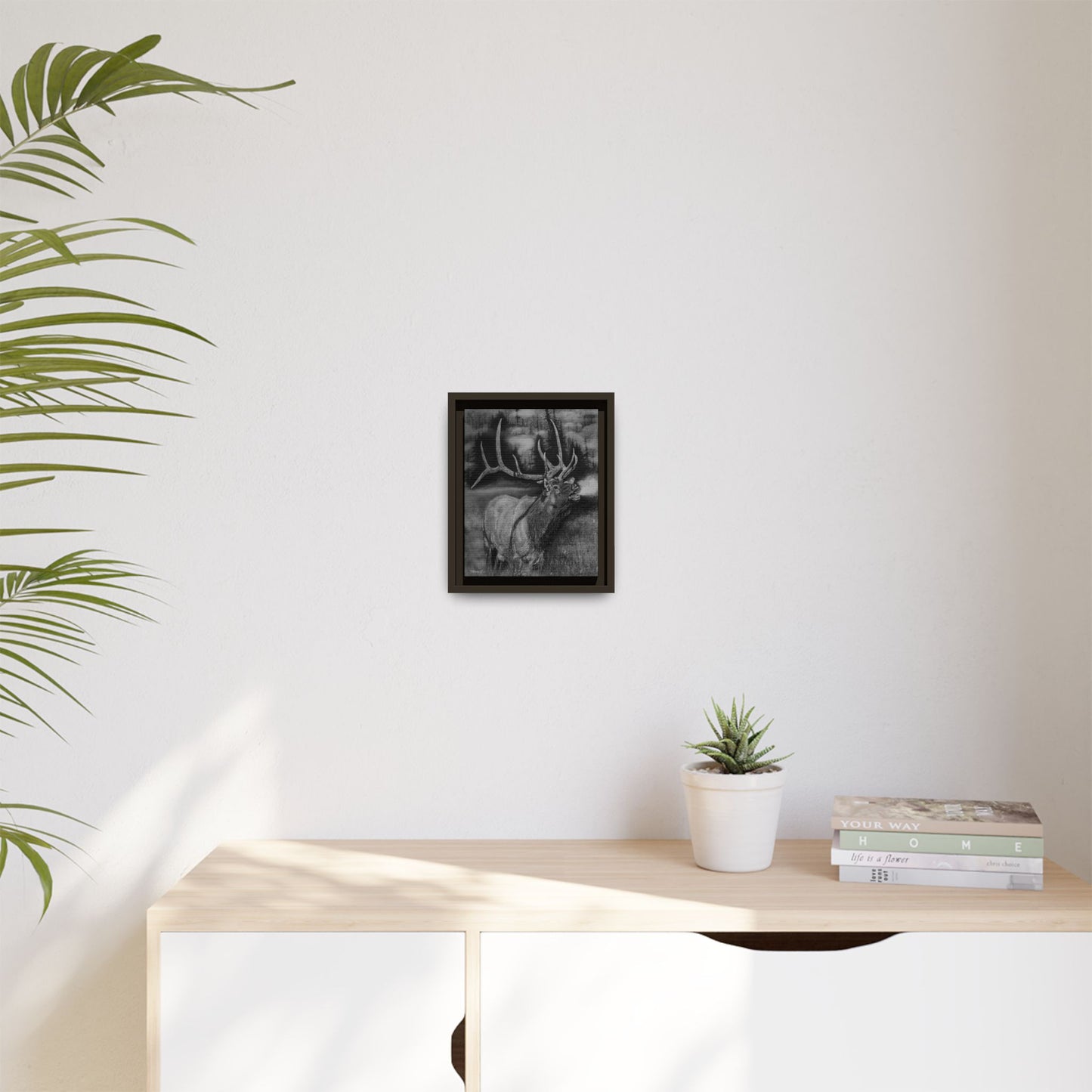 Mountain Music, Framed Elk Matte Canvas Print