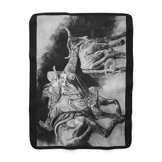 Contact. Cowboy Bulldogger Rodeo Art Cozy Sherpa Fleece Blanket