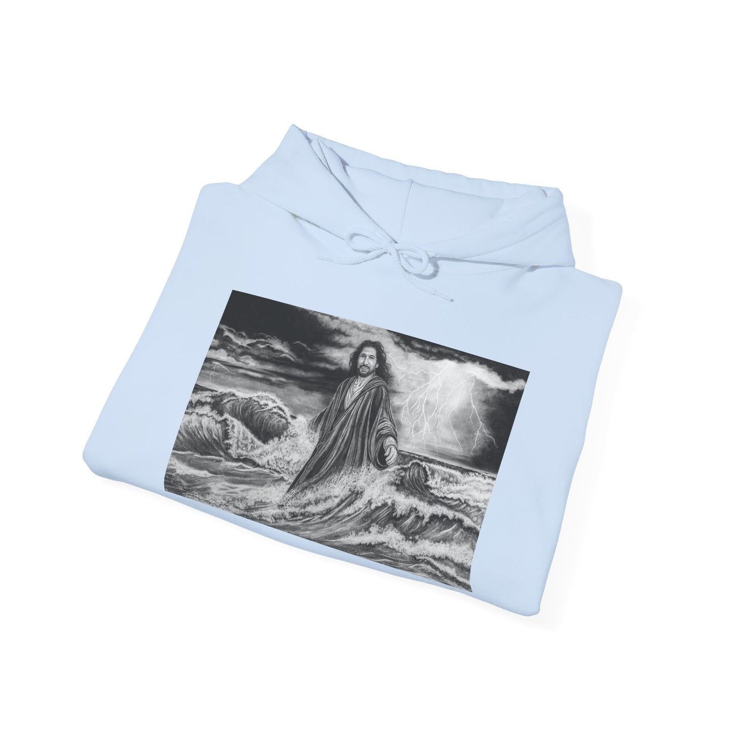 View from the Boat, Jesus Walking on Water Painting Hoodie Sweatshirt