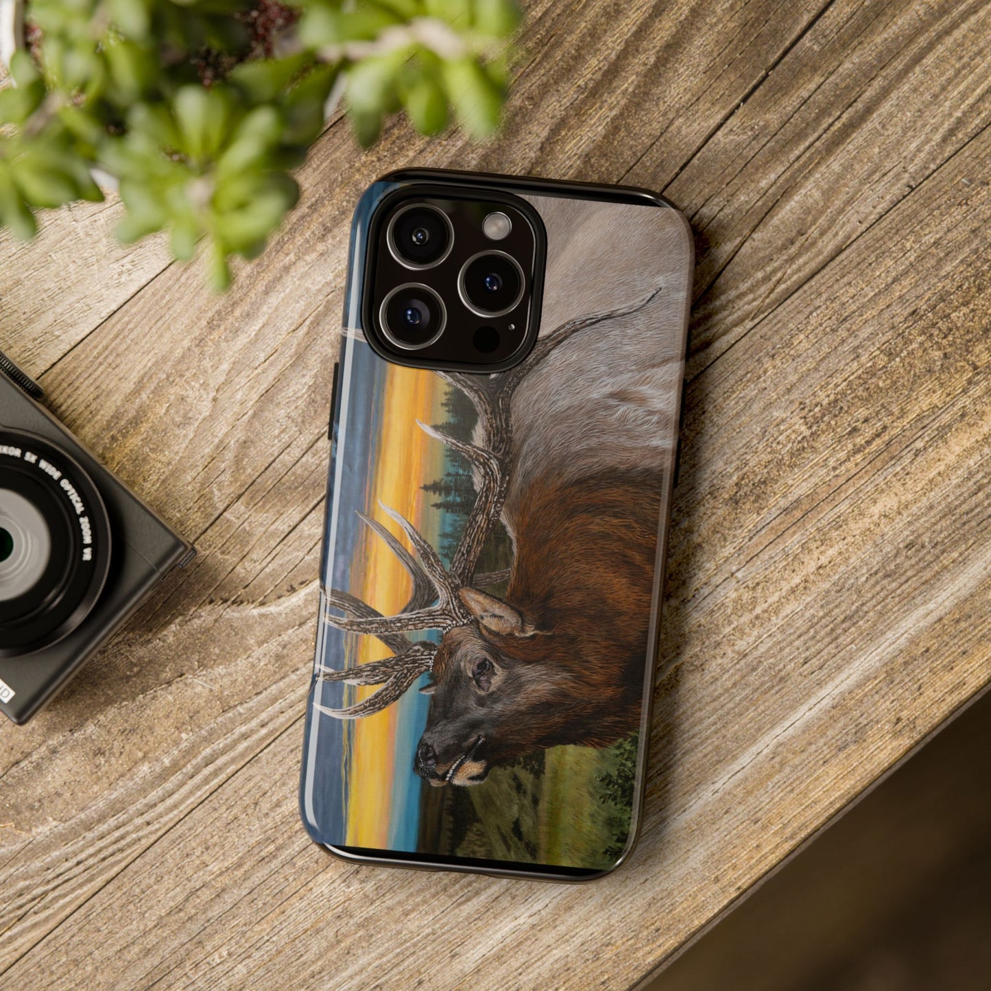 Sunset Serenade, Elk Phone Case