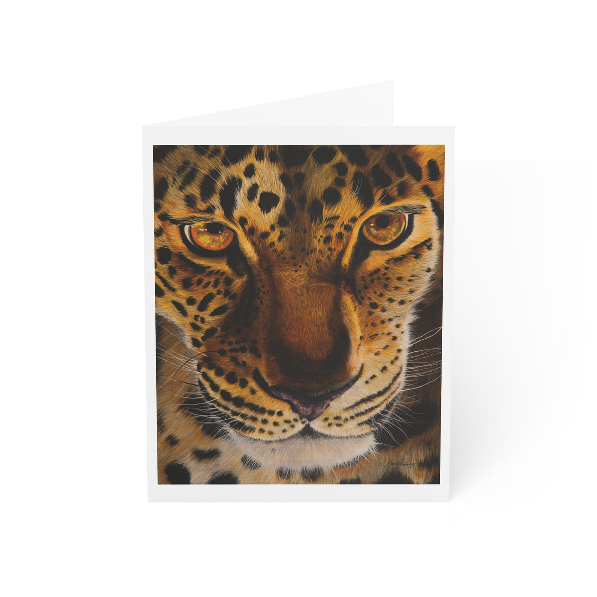 Windows to the Soul, Leopard Original Painting Wildlife Greeting Cards Set, Pack of 1, 10, 30, 50pcs, Stylish Leopard Art, Perfect for Birthdays, Thank You Notes, Wildlife Lovers