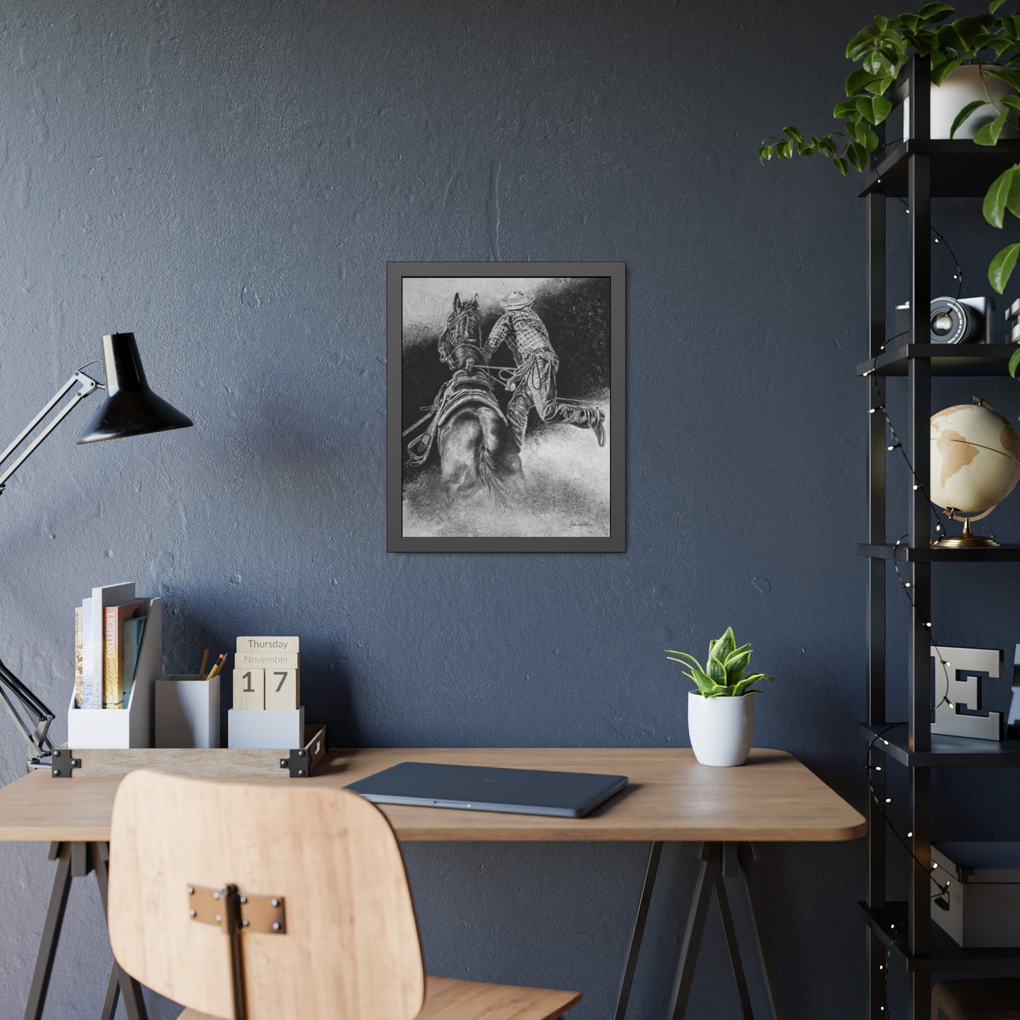 The Dismount. Steer Roper Framed Fine Art Print