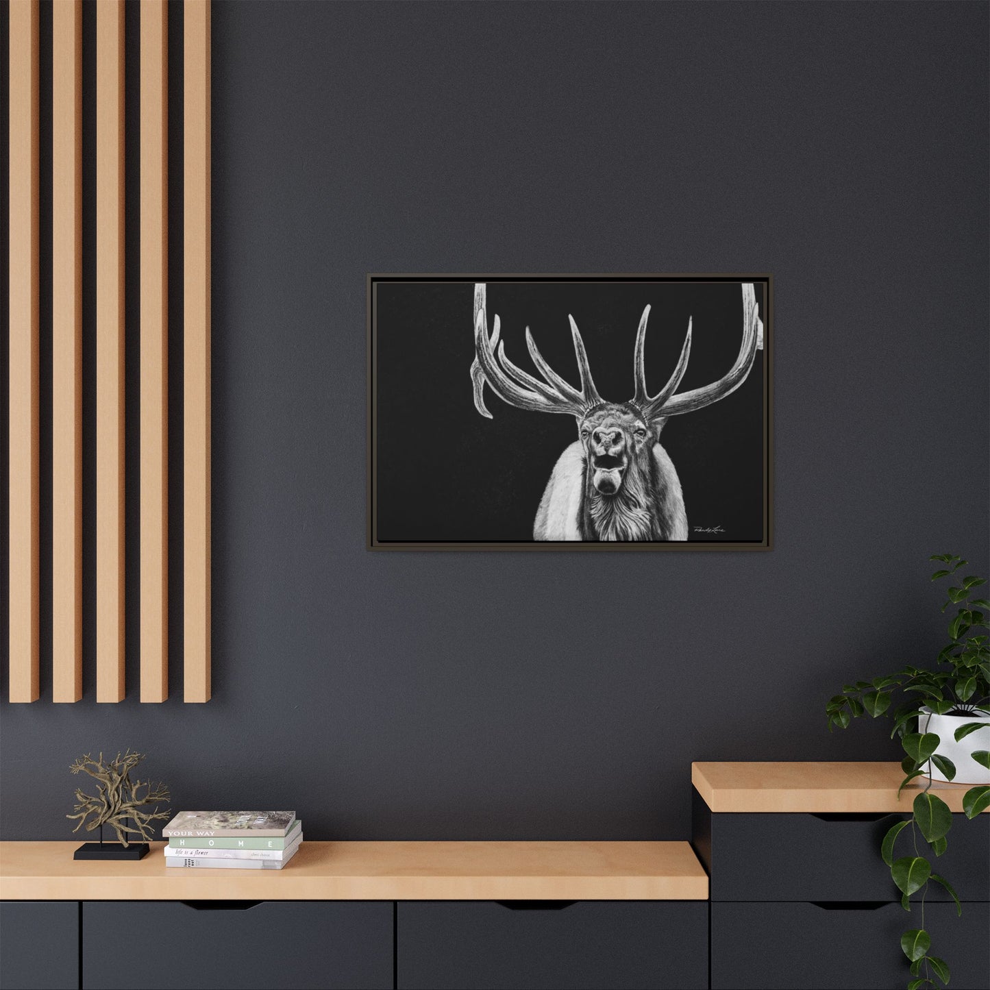 Heavy is the Crown, Elk Matte Canvas Print, Framed (Multi-color)
