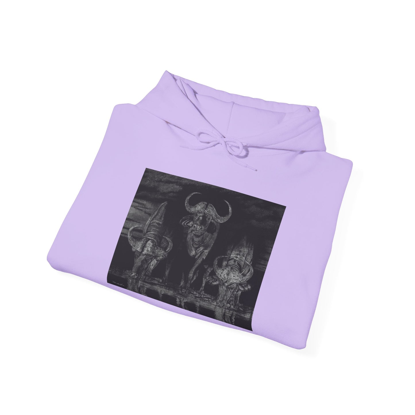 The Waterhole, Cape Buffalo theme Unisex Hooded Sweatshirt