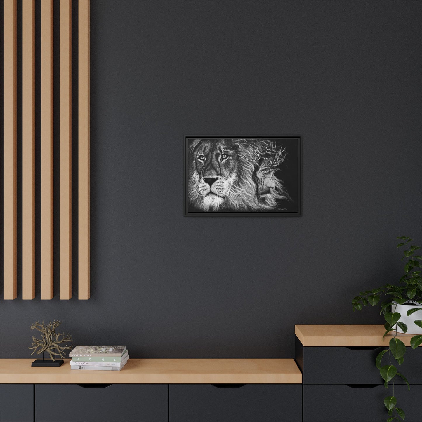 Lion King, Framed Matte Canvas Print