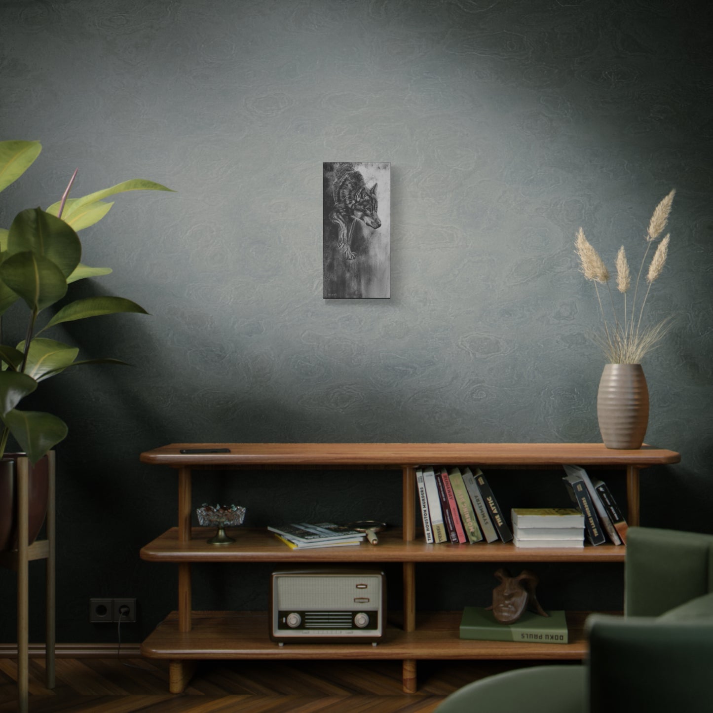 Specter, Wolf Painting Matte Canvas Print — Stretched Wildlife Wall Art