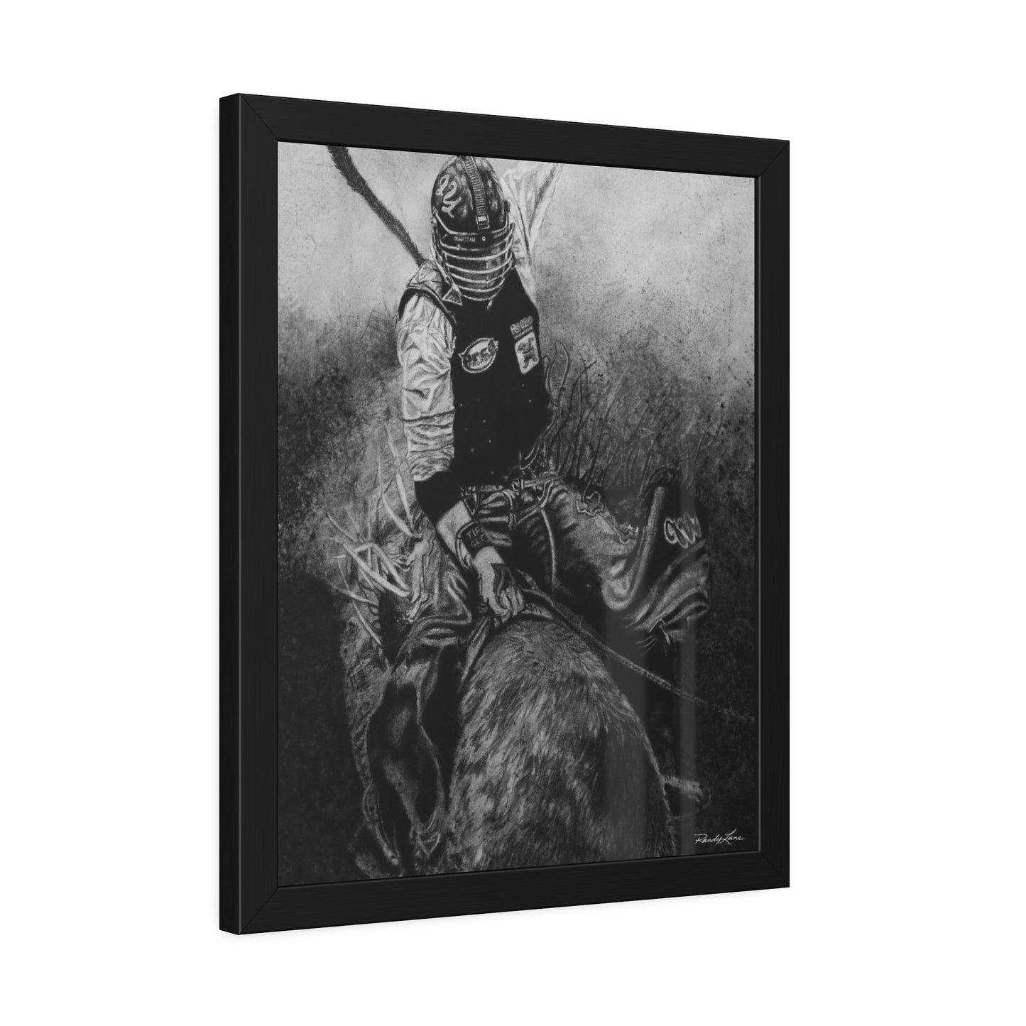 Gettin Frosty. Bull Rider Framed Fine Art Print