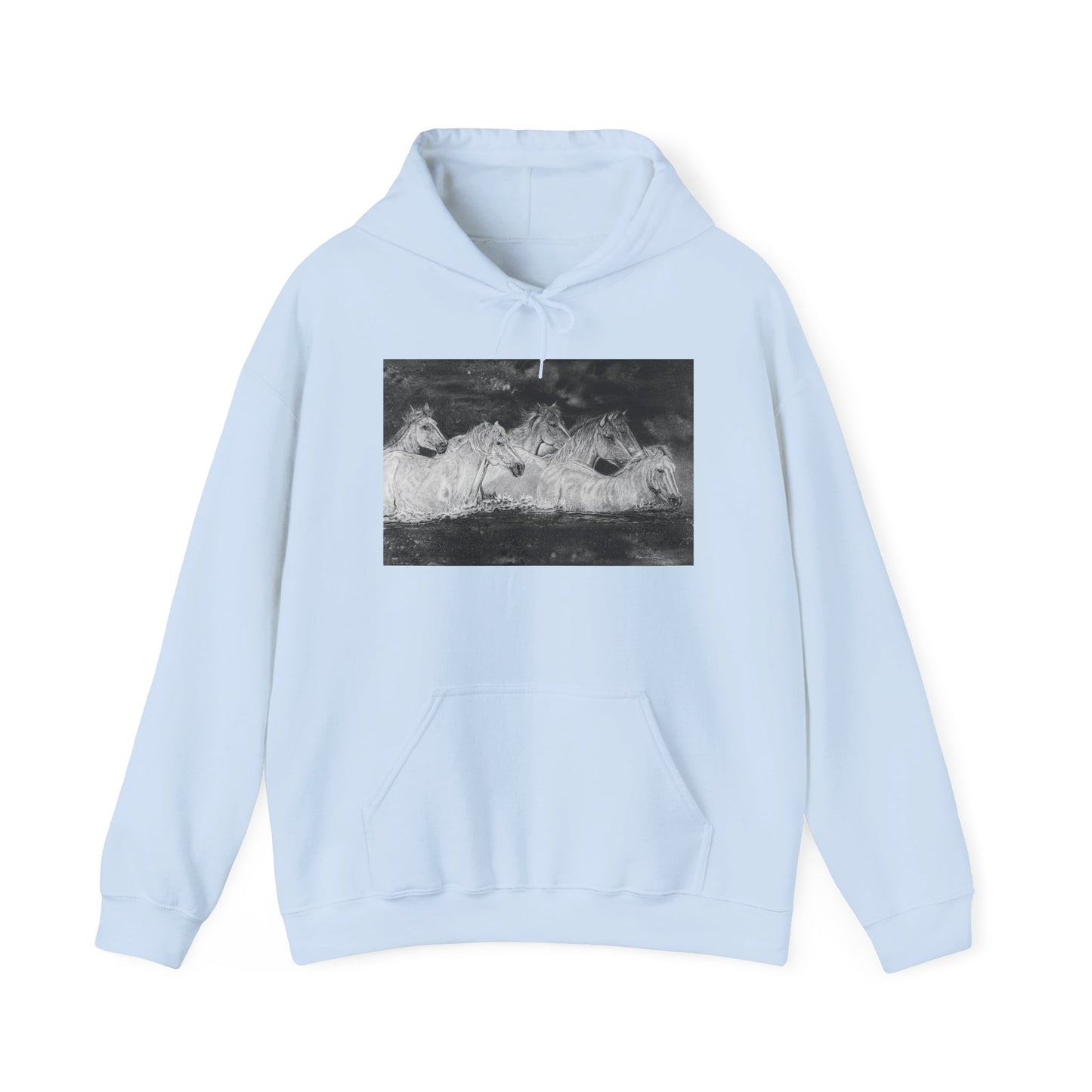 Night Swim, Horse Unisex Hooded Sweatshirt
