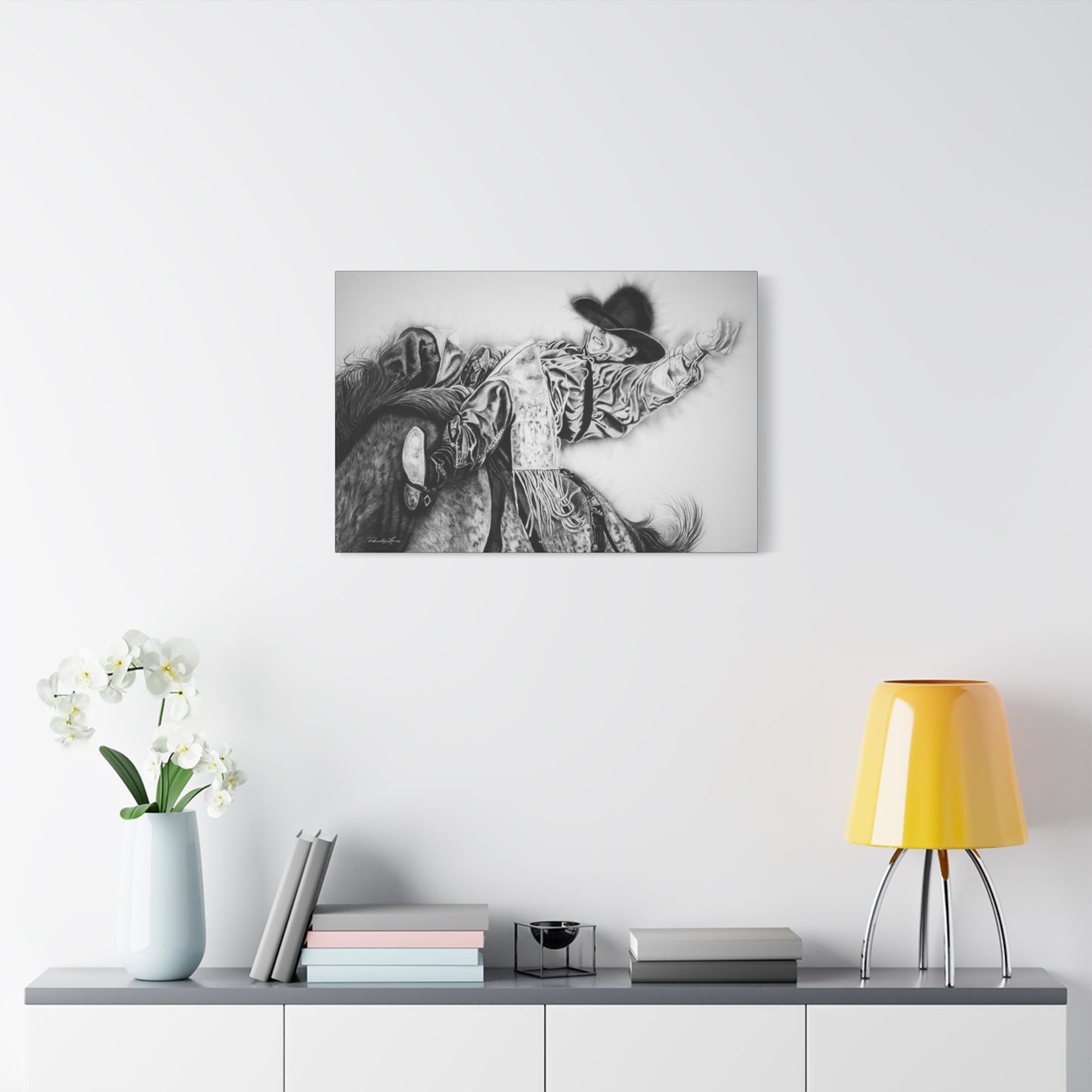 Go Time. Stretched Matte Canvas Rodeo Art