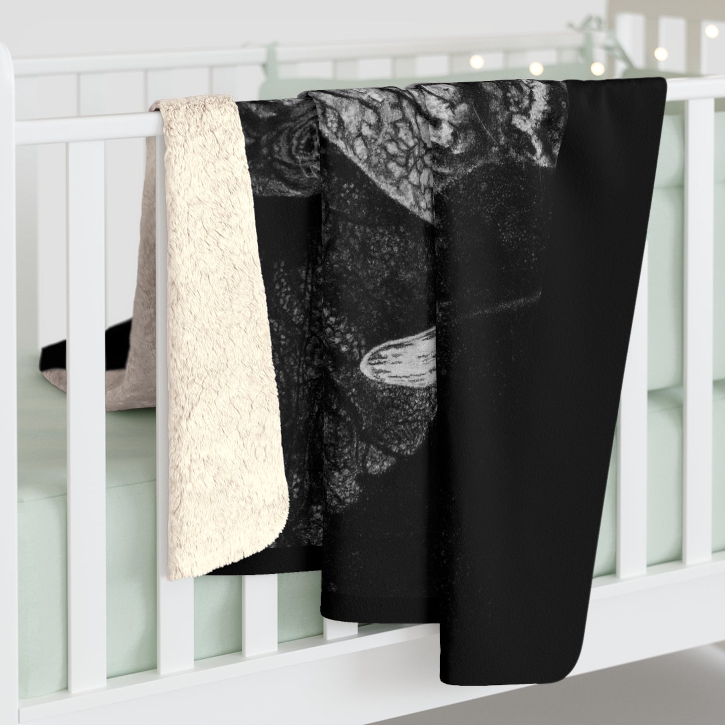 Ebony and Ivory, Cozy Elephant Theme Sherpa Fleece Blanket