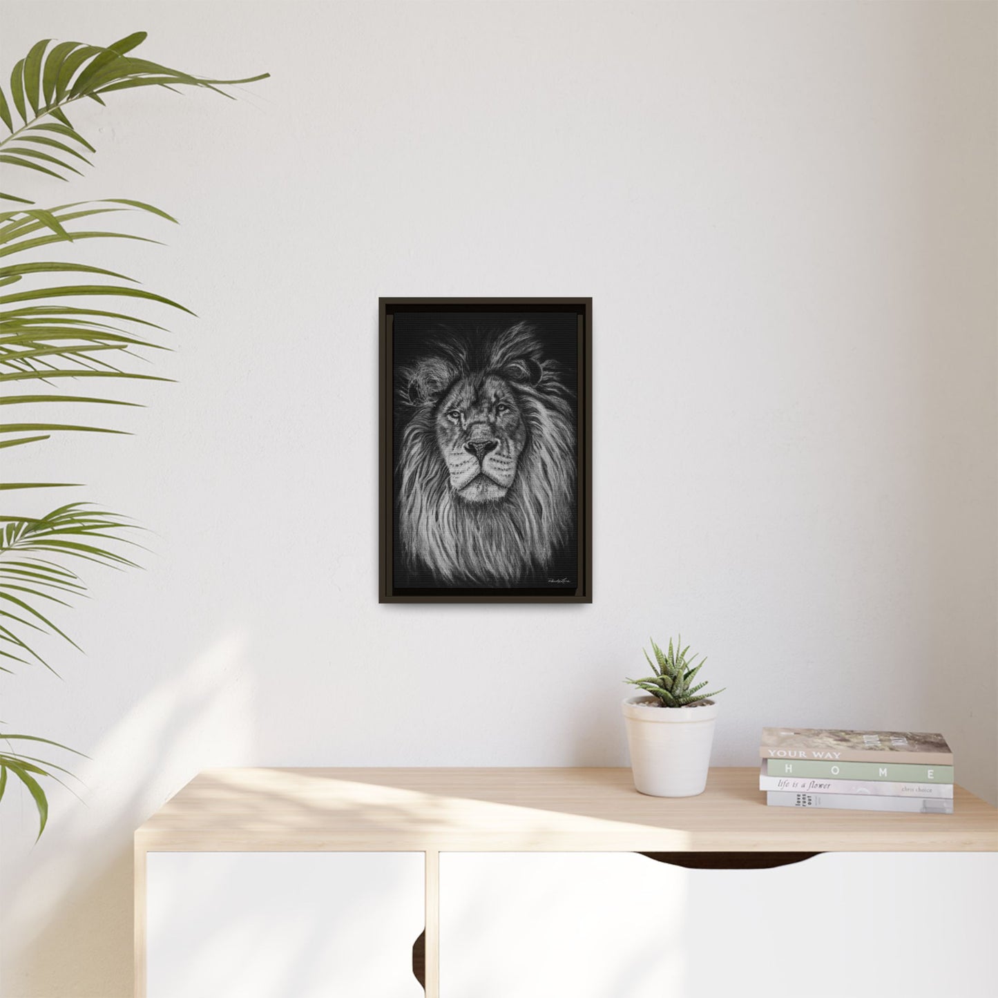 The Mane Event, Matte Canvas Lion Prints, Framed (Multi-color)