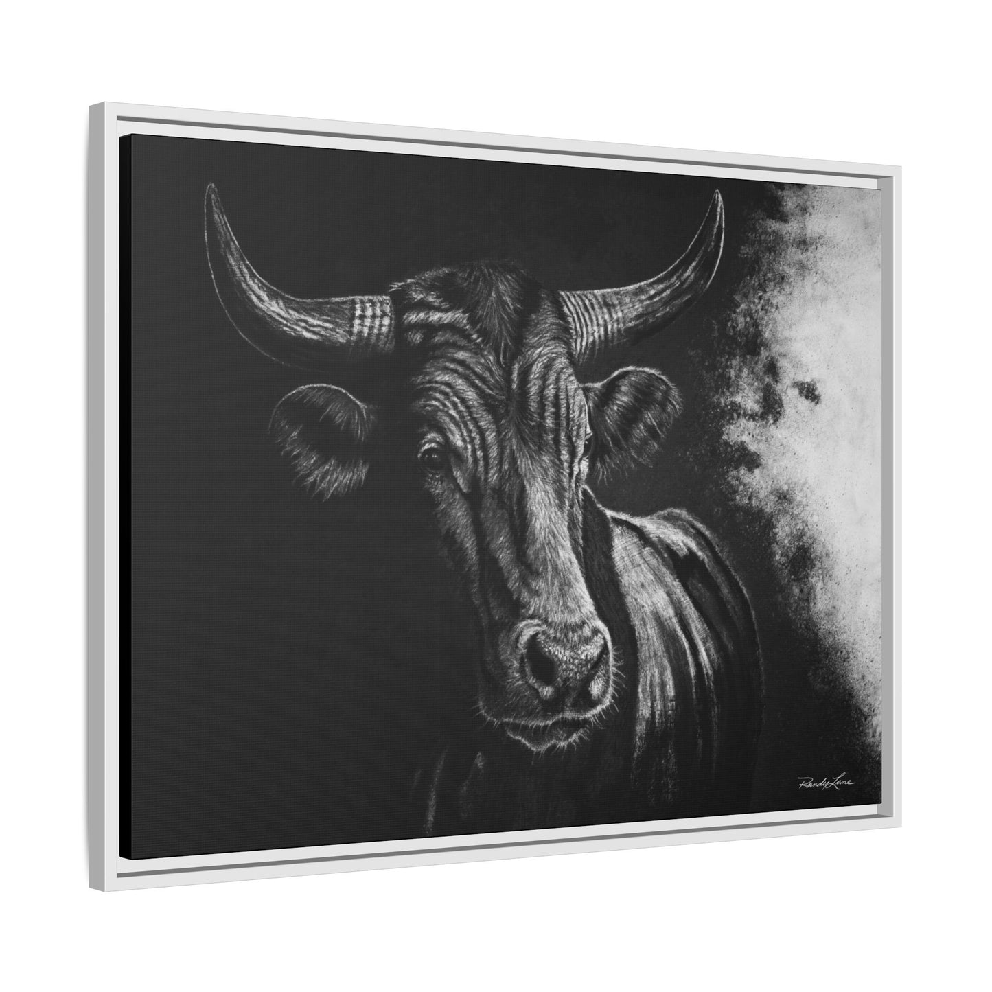 Stonebreaker. Bucking Bull Framed Stretch Matte Canvas Print