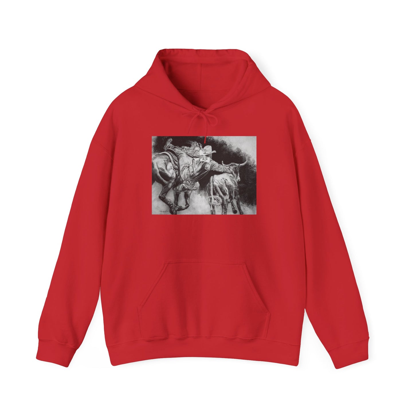Contact. Cowboy Bulldogger Rodeo Art Unisex Heavy Blend Hoodie