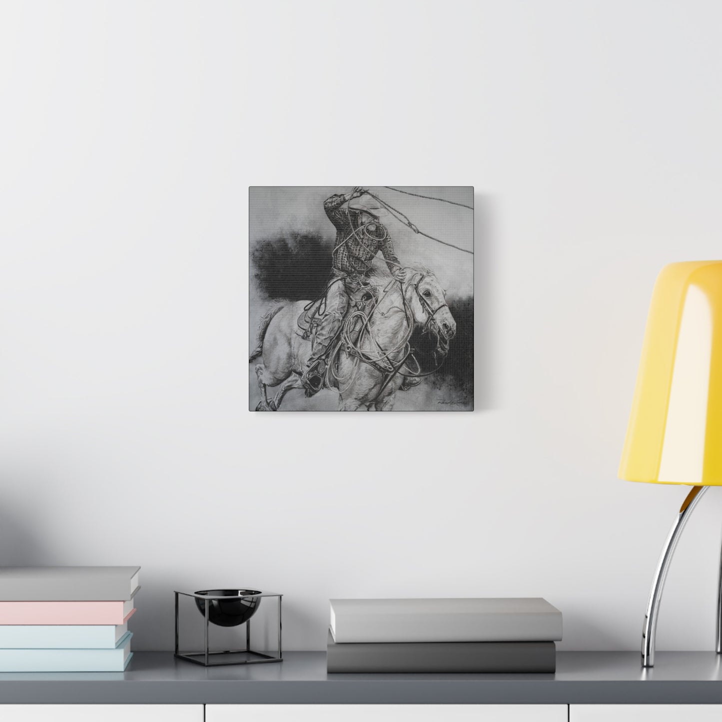 Let it Fly, Rodeo Tie-down Roper, Stretched Canvas Matte Print