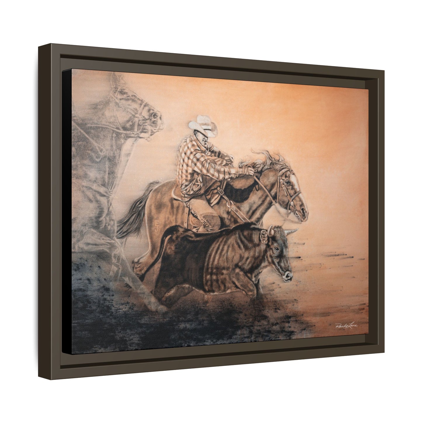 Get Some. Bulldogging Framed Stretched Matte Canvas Print