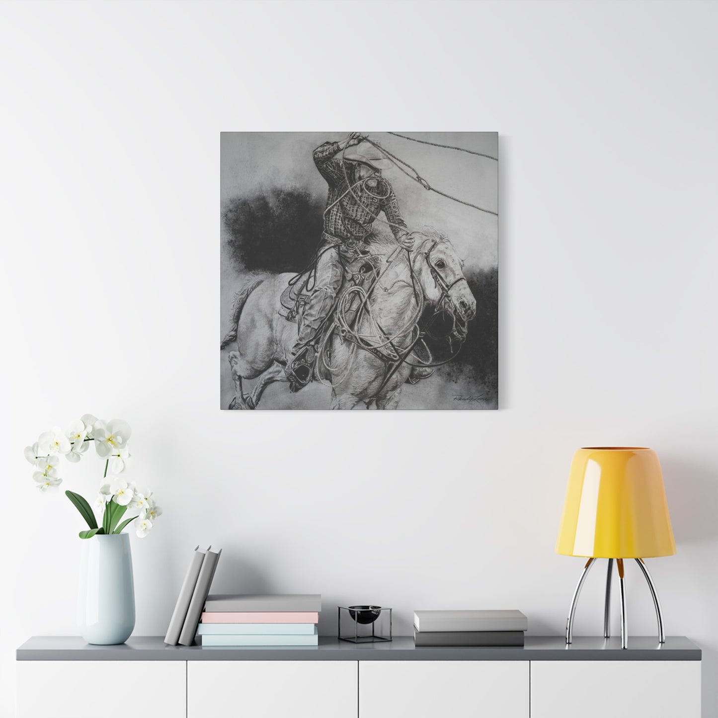 Let it Fly, Rodeo Tie-down Roper, Stretched Canvas Matte Print