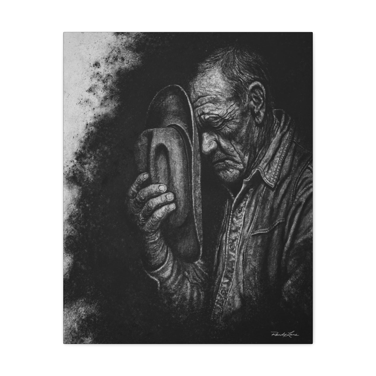 Cowboys Prayer. Stretched Matte Canvas Wall Art