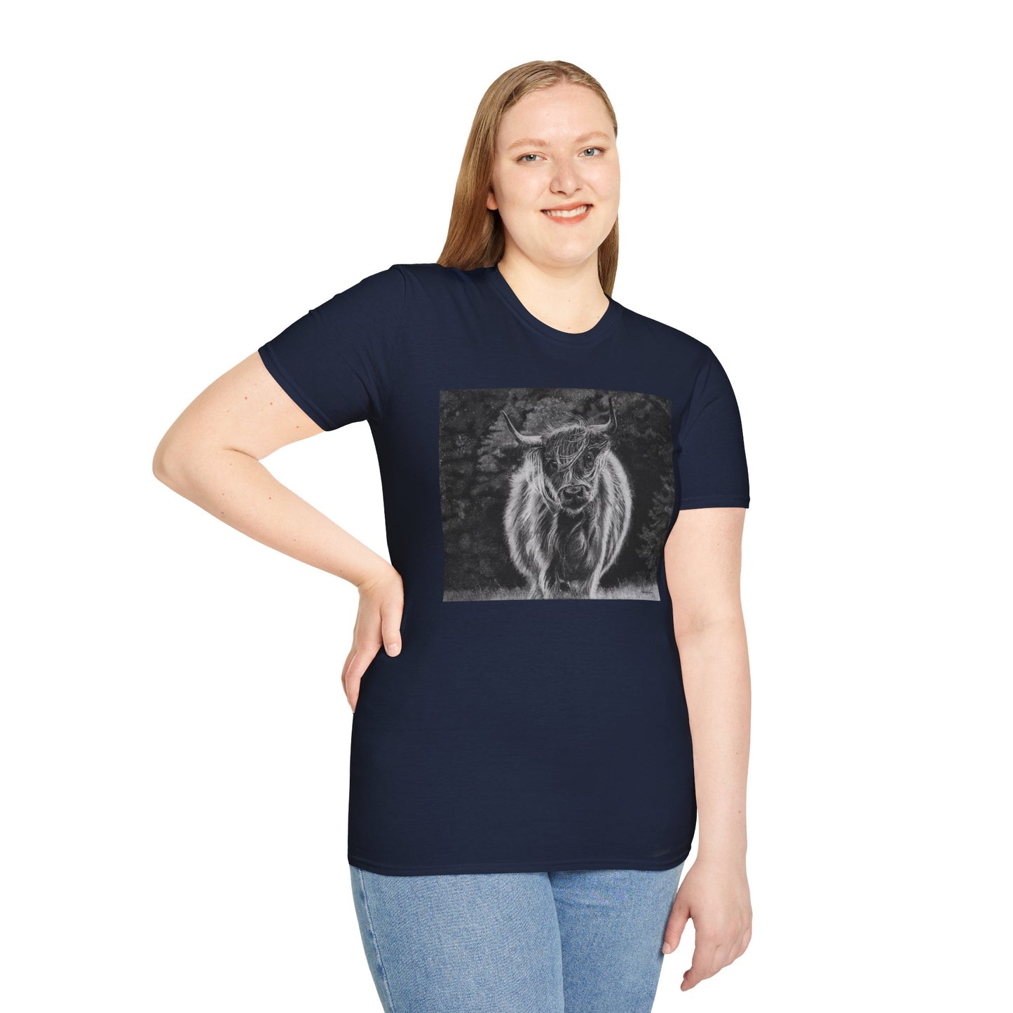 Ragamuffin. Highland Cow Unisex Softstyle T-Shirt