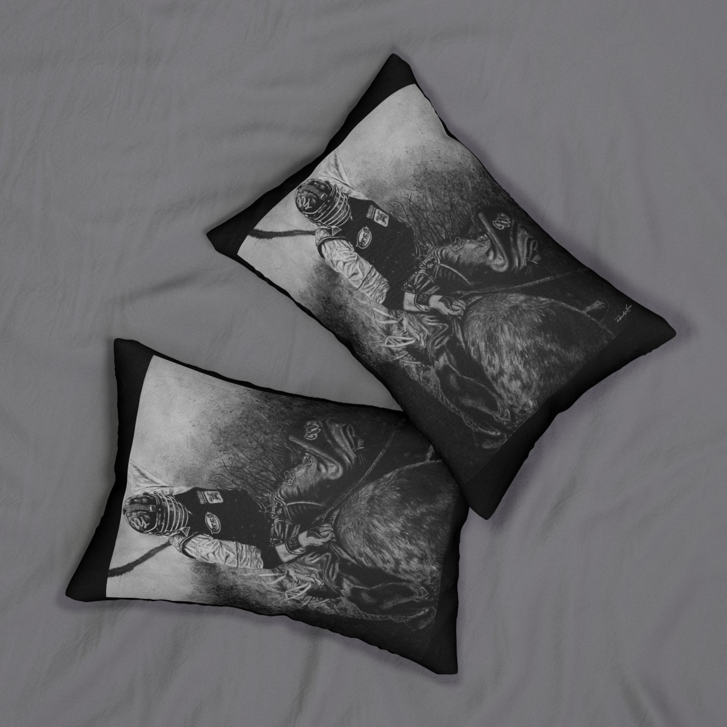Gettin Frosty. Bull Rider Lumbar Pillow