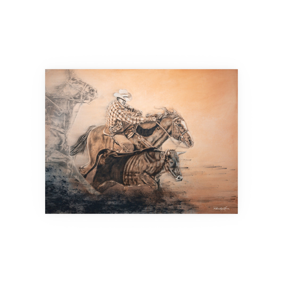 Get Some, Rodeo Steer Wrestler Fine Art Print (Satin or Archival Matte)