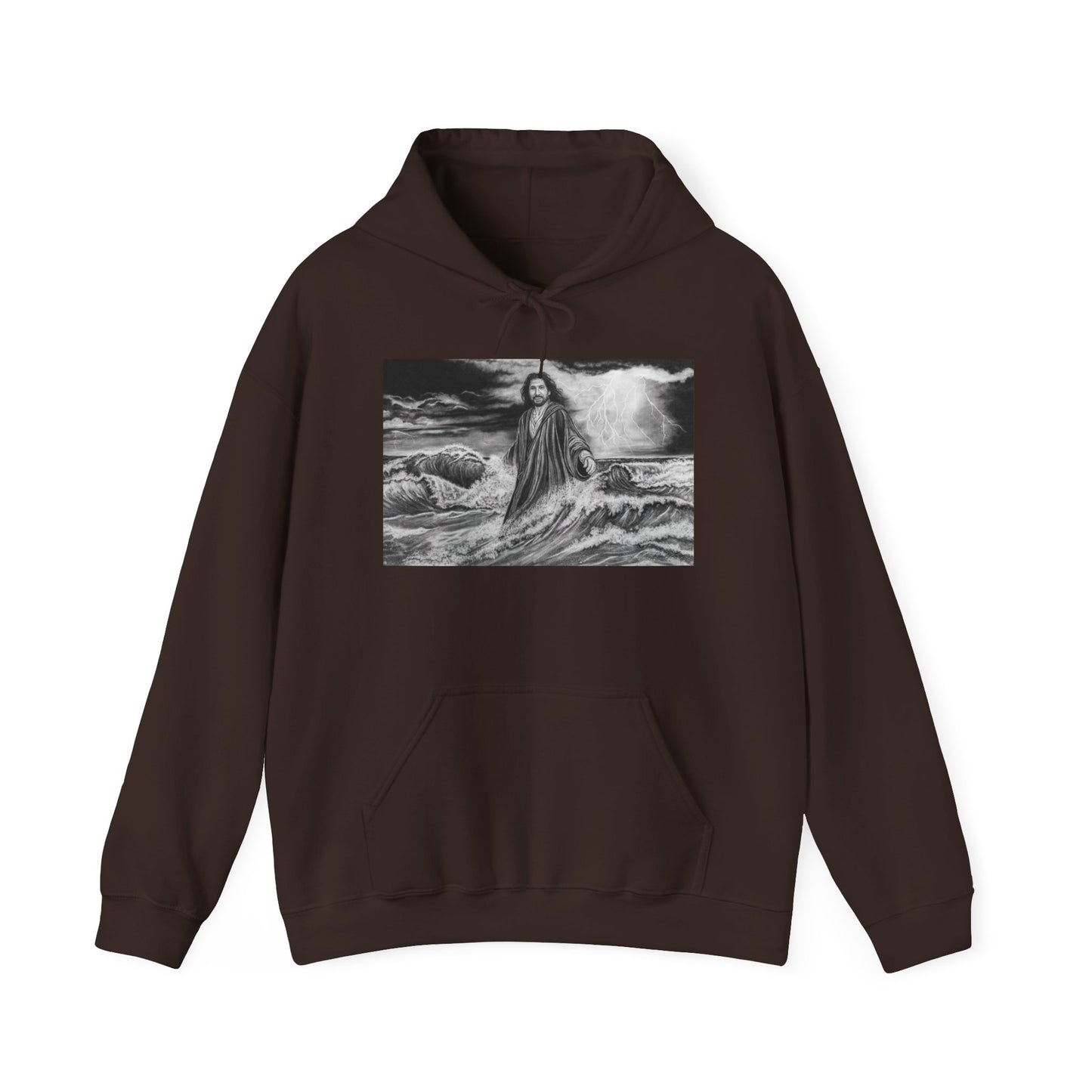 View from the Boat, Jesus Walking on Water Painting Hoodie Sweatshirt