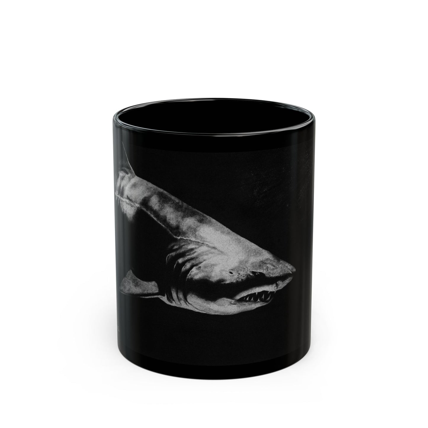 Below, Shark Design Black Mug