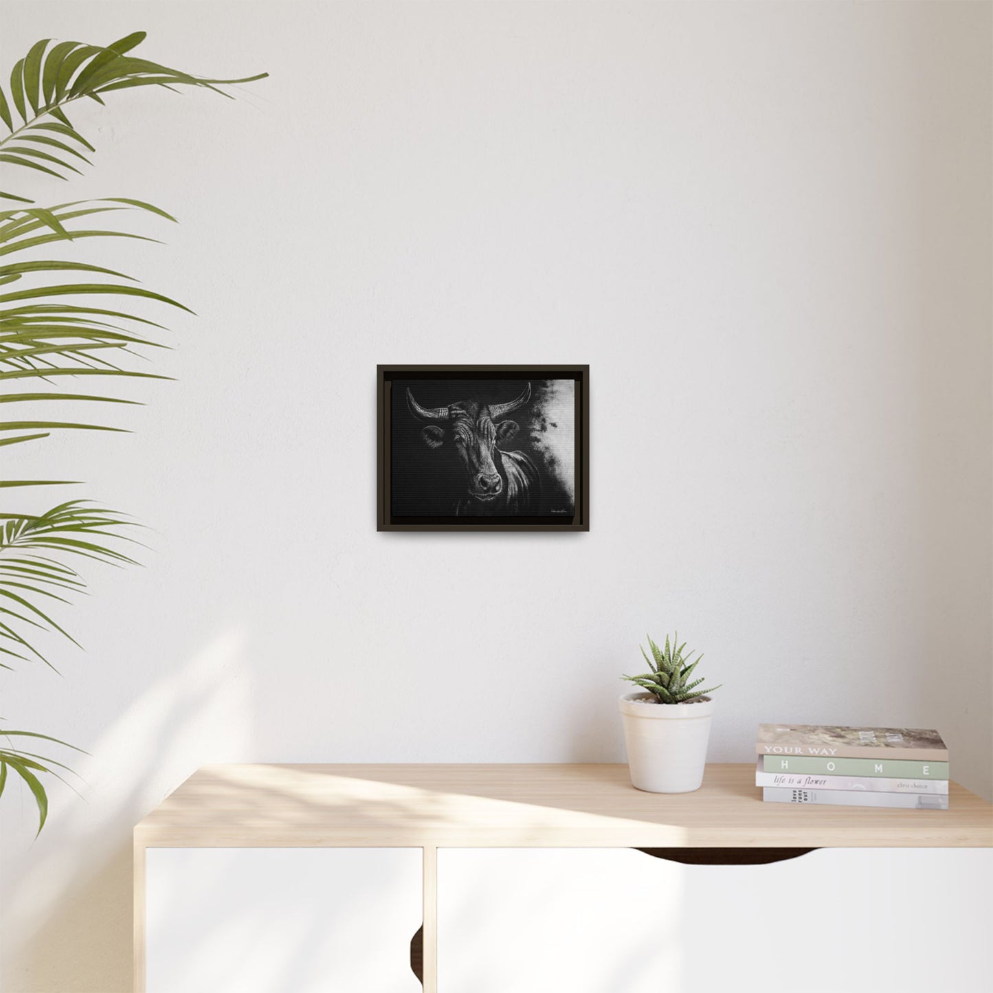 Stonebreaker. Bucking Bull Framed Stretch Matte Canvas Print