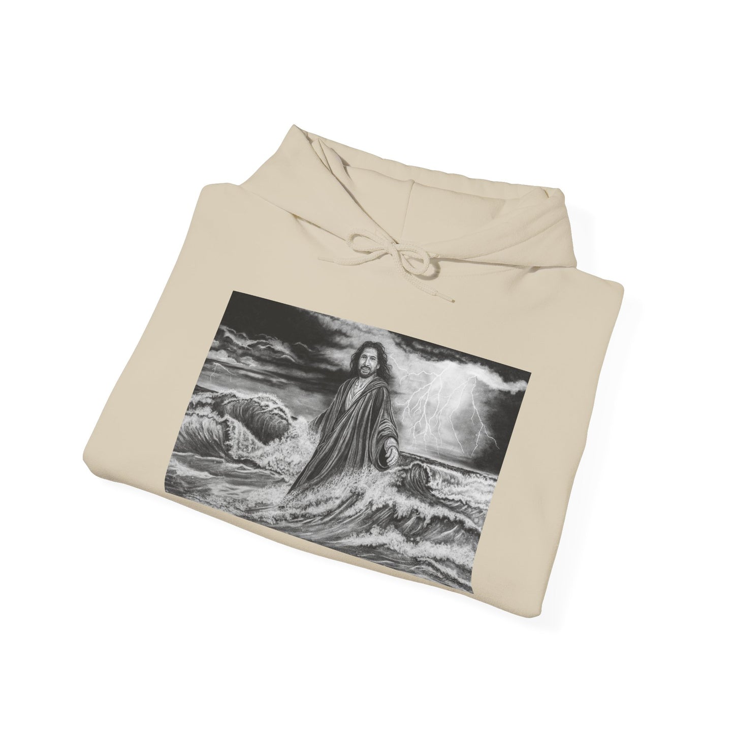 View from the Boat, Jesus Walking on Water Painting Hoodie Sweatshirt