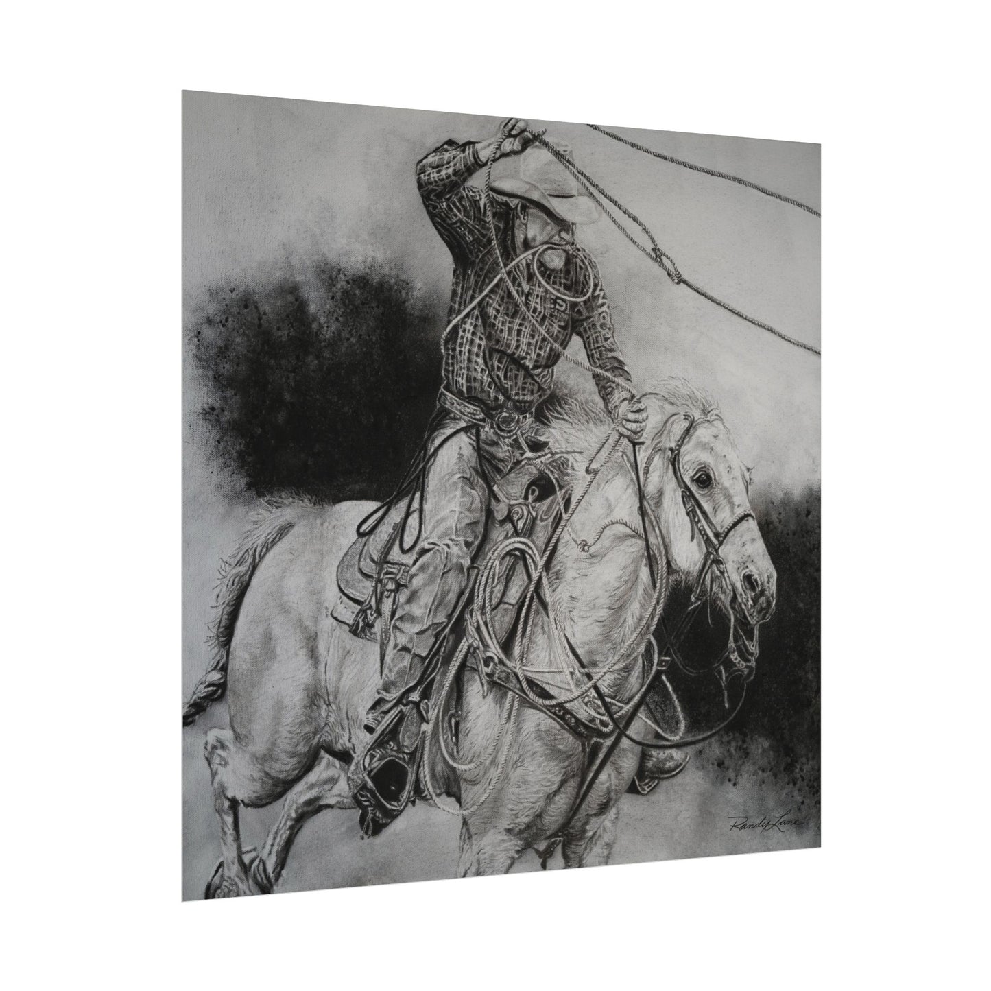 Let it Fly, Rodeo Tie-down Roper Painting, Textured Matte Print