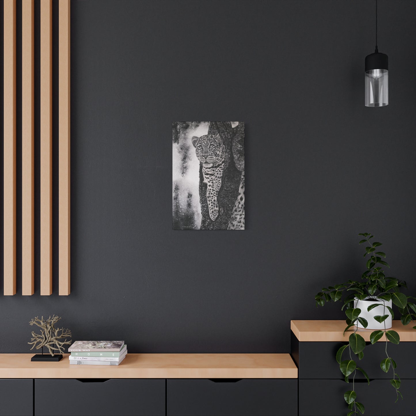 Tree Hugger, Leopard Wall Art Canvas Print