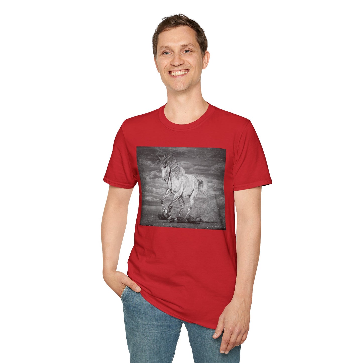 Equine Elegance. Prancing Horse Graphic T-Shirt