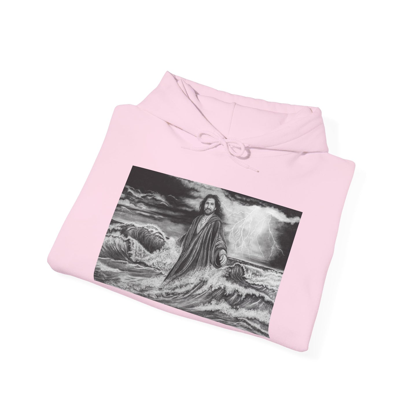 View from the Boat, Jesus Walking on Water Painting Hoodie Sweatshirt