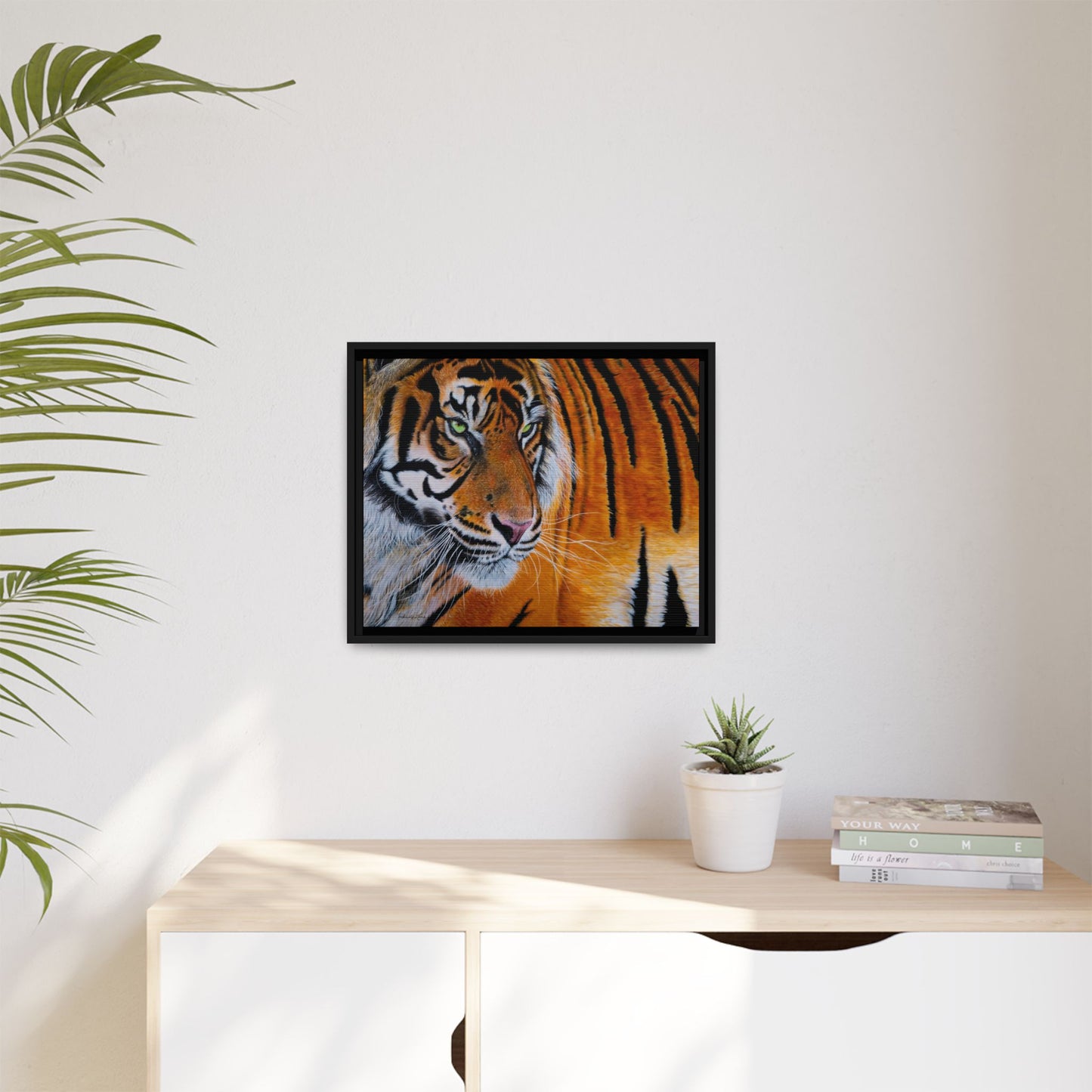 Tiger Stripe, Framed Tiger Canvas Print