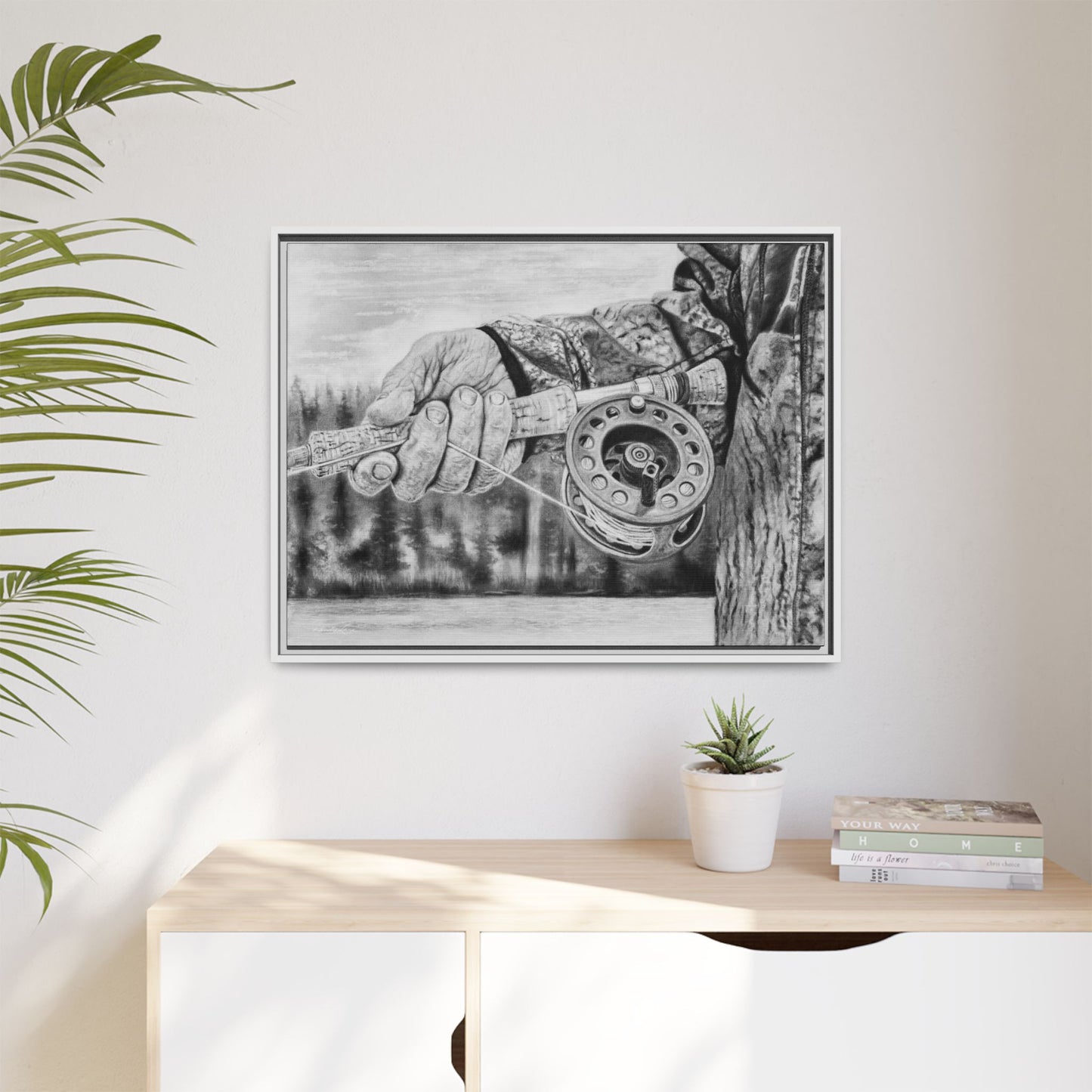 Therapy, Framed Canvas Fishing Fine Art Print