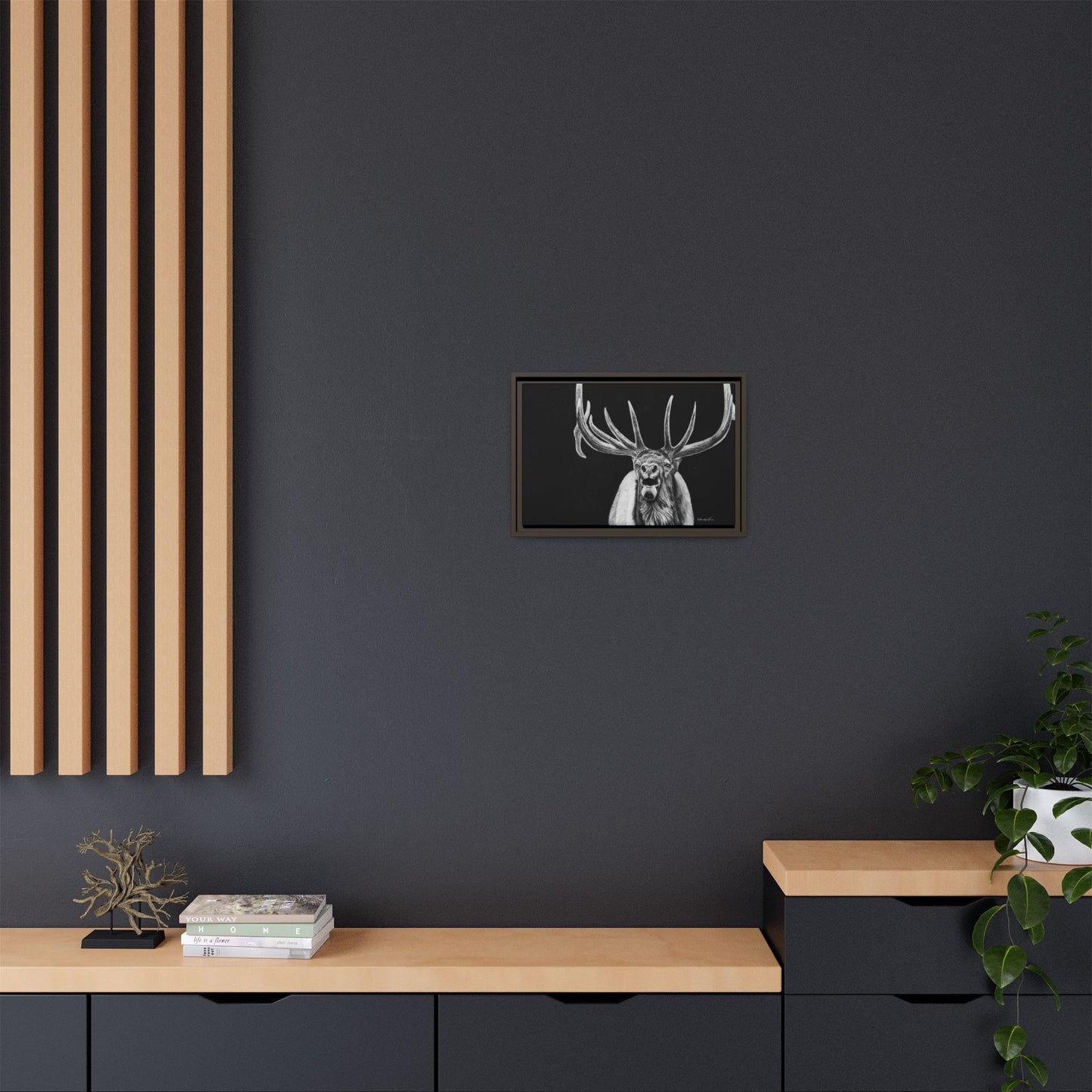 Heavy is the Crown, Elk Matte Canvas Print, Framed (Multi-color)