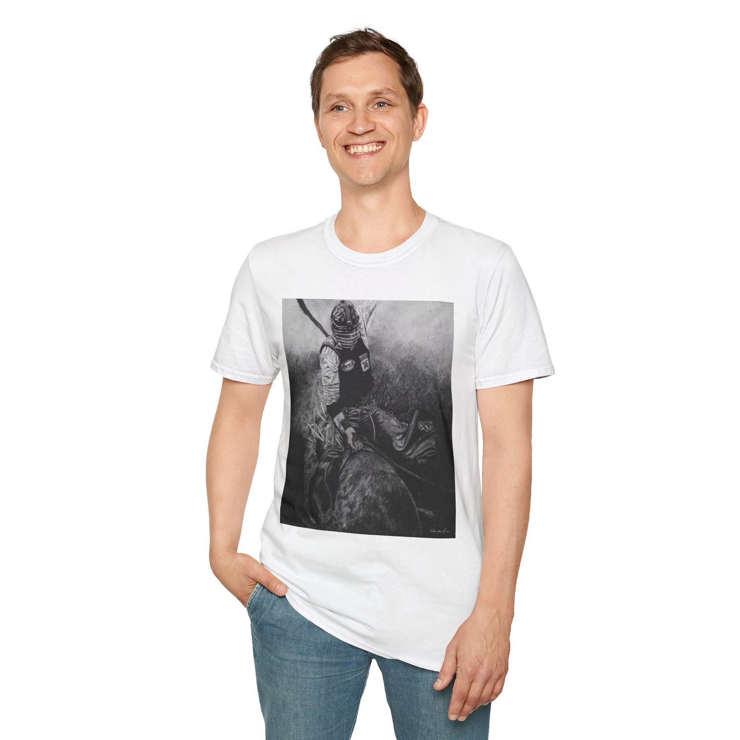 Gettin Frosty. Bull Rider Graphic Tee, Soft Style Casual Shirt