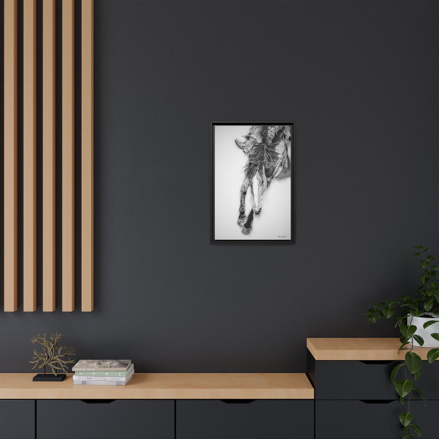 Crazy 8. Framed Stretched Matte Canvas Rodeo Art Print