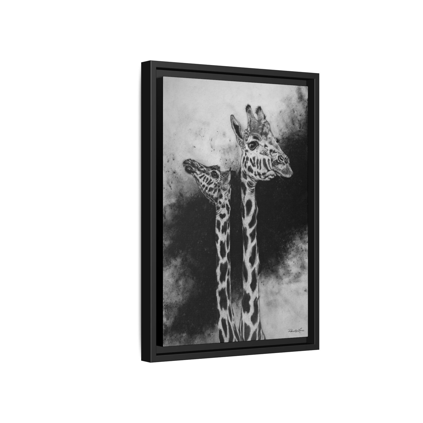 Grace in the Grasslands, Giraffe, Framed Matte Canvas Wall Decor