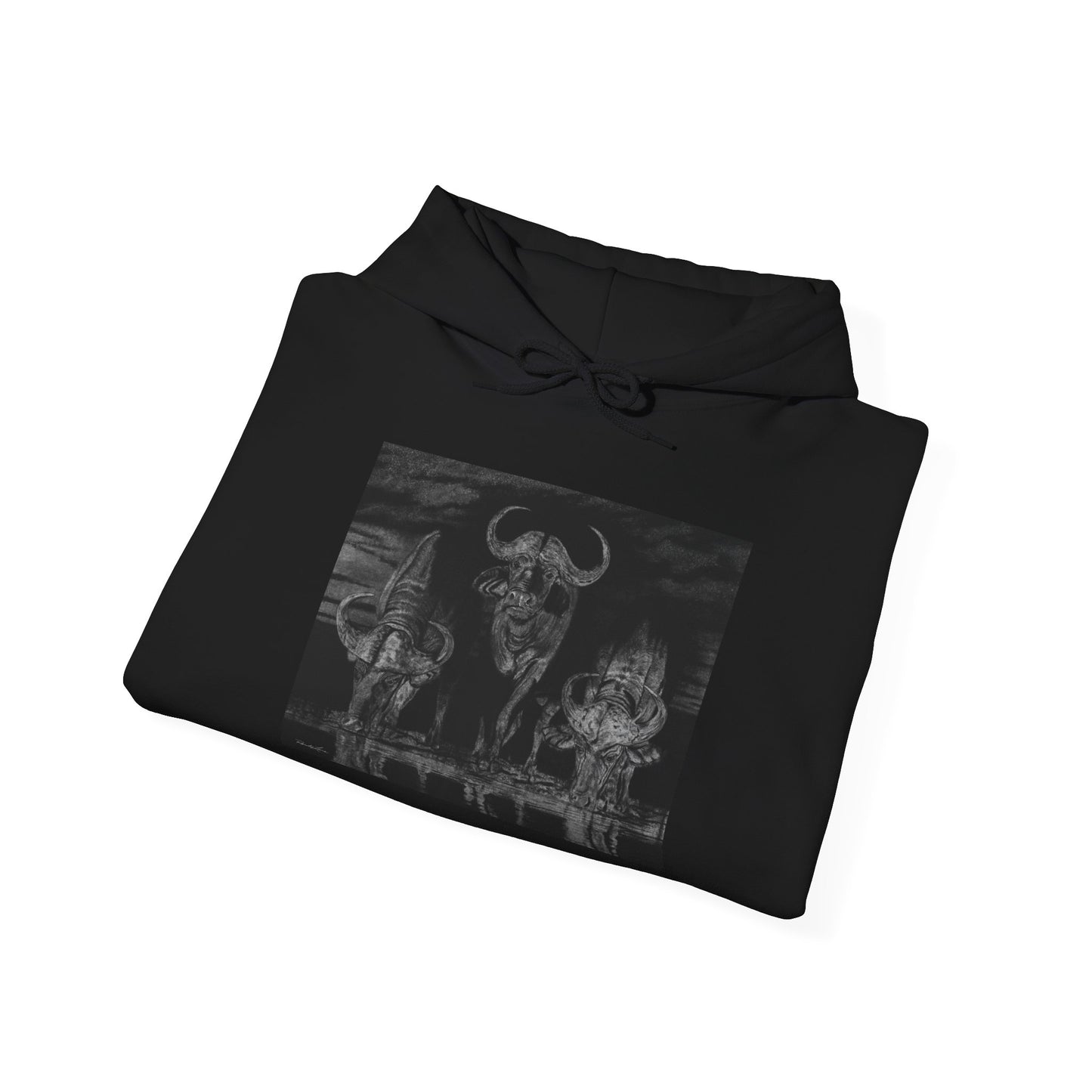 The Waterhole, Cape Buffalo theme Unisex Hooded Sweatshirt