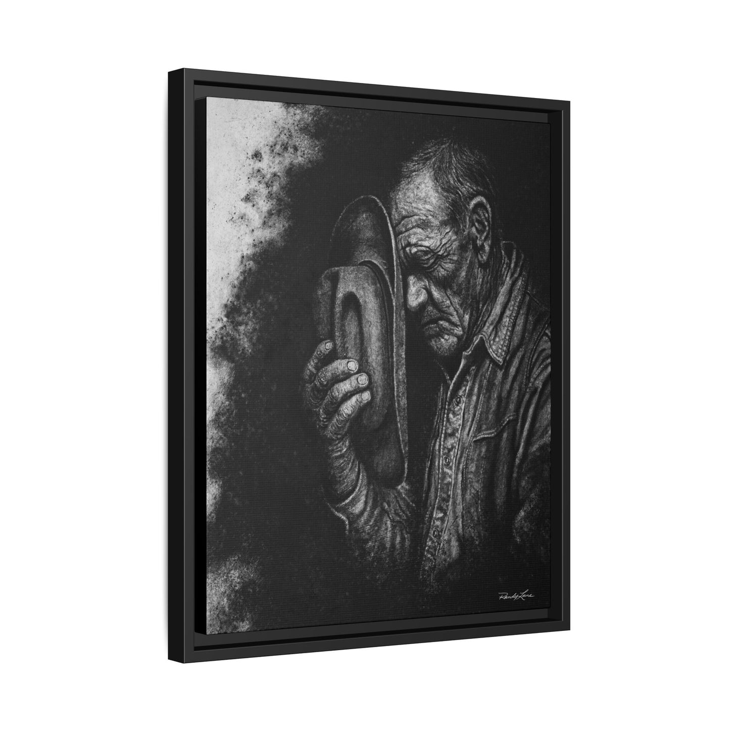 Cowboys Prayer.  Framed Stretched Matte Canvas Art Print