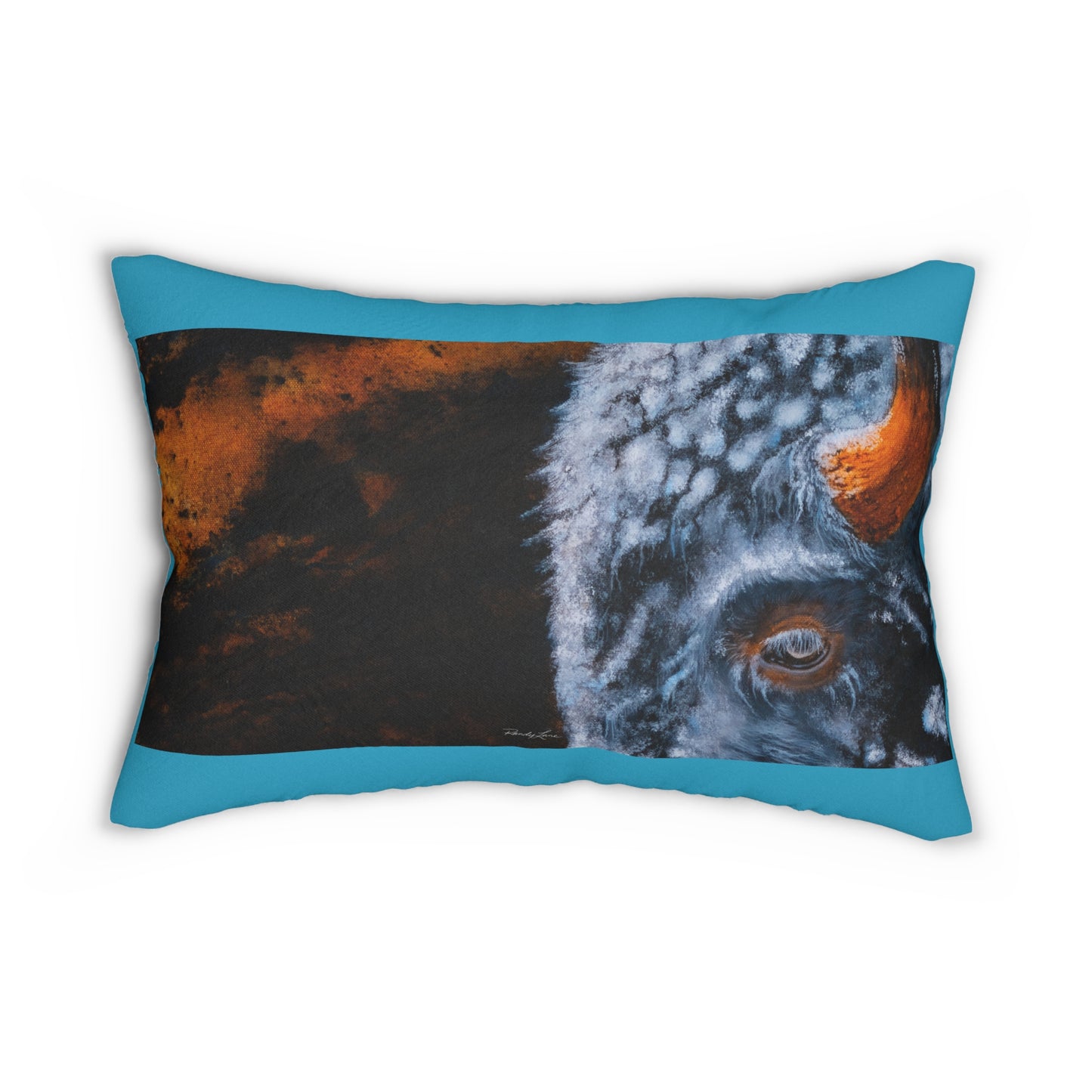 Storm Bison, Bohemian Spun Polyester Lumbar Pillow