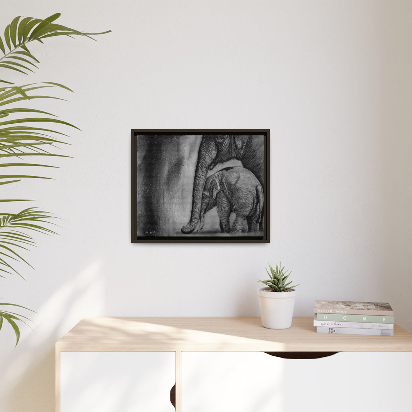 Trunks of Love, Framed Elephant Fine Art Print